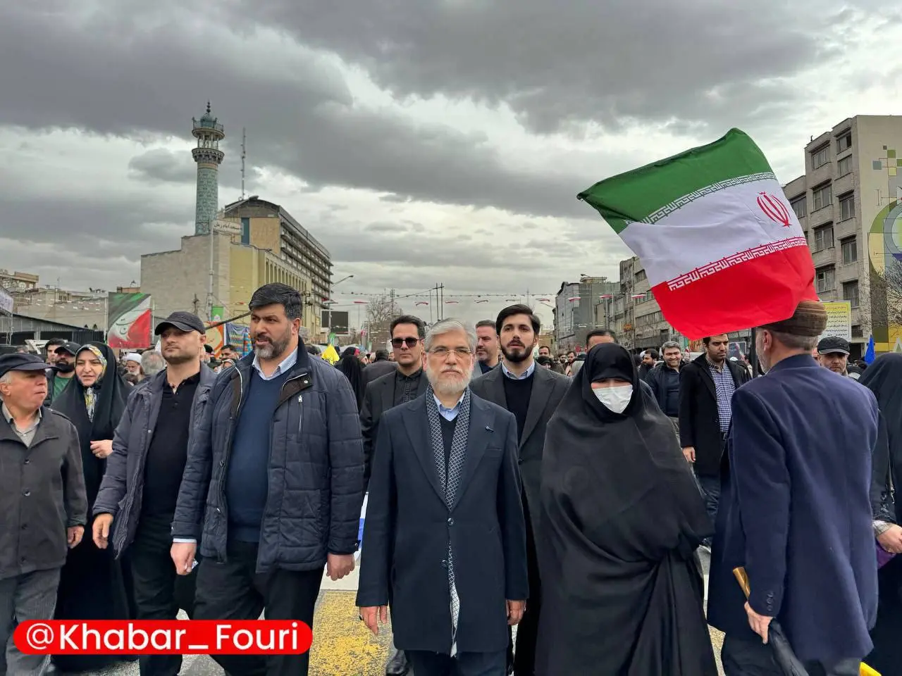 حضور وزیر علوم، وزیر کشور و سردار فدوی رئیس گروه مشاورین فرمانده کل سپاه در راهپیمایی ۲۲ بهمن 