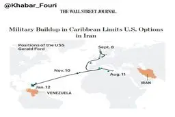 وال استریت ژورنال: محاصره ونزوئلا گزینه‌های ترامپ علیه ایران را محدود کرده؛ هیچ ناو هواپیمابری در منطقه حضور ندارد