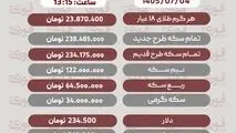 آخرین قیمت طلا، سکه، دلار و سایر ارزها، پنجشنبه 4 مهر 1405+ جدول