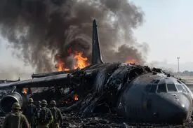 سقوط بمب‌افکن B-52 آمریکا در کالیفرنیا با ۸ کشته+ویدیو