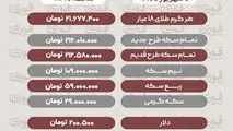 آخرین قیمت طلا، سکه، دلار  ۵ شهریور ۱۴۰۵