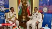 دیدار دریادار ایرانی با فرمانده نیروی دریایی هند