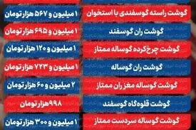 قیمت گوشت قرمز امروز ۱۶ خرداد ۱۴۰۵ 