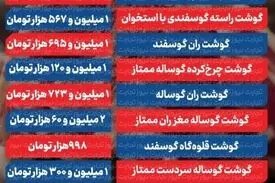 قیمت گوشت قرمز امروز ۱۶ خرداد ۱۴۰۵ 