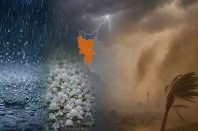 هشدار نارنجی هواشناسی برای بارش شدید، تگرگ و گردوخاک در ۳ استان کشور امروز و فردا