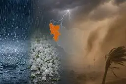 هشدار نارنجی هواشناسی برای بارش شدید، تگرگ و گردوخاک در ۳ استان کشور امروز و فردا