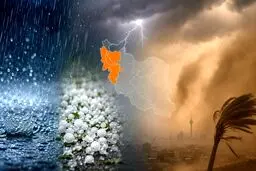 هشدار نارنجی هواشناسی برای بارش شدید، تگرگ و گردوخاک در ۳ استان کشور امروز و فردا