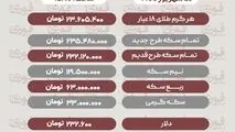 آخرین قیمت طلا، سکه، دلارو سایر ارزها دوشنبه 23 شهریور