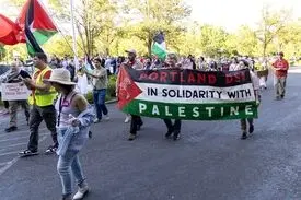 حمله حامیان ترامپ به تظاهرکنندگان حامی فلسطین در پورتلند+ ویدیو