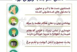 توصیه های وزارت بهداشت برای کاهش خطر ابتلا به ویروس کرونا