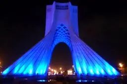 برج آزادی به مناسبت روز جهانی اتیسم آبی شد