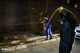 محدوده میدان شوش ضدعفونی می‌شود