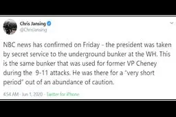 انتقال ترامپ به زیرزمین کاخ سفید