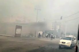 آتش سوزی گسترده در منطقه سالاریه قم