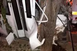 واژگون شدن یک اتوبوس در اتوبان کرج-قزوین