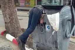 بی‌هراس از کرونا در جستجوی زندگی در سطل‌های زباله
