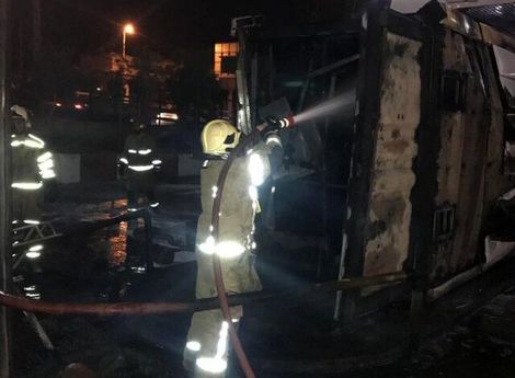 انفجار یک مخزن زمینی سوخت در جایگاه بنزین