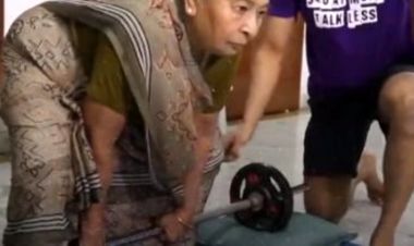 مادربزرگ هندی وزنه‌بردار شد + عکس