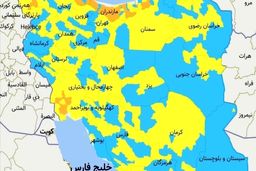 رنگ‌بندی شهر‌های قرمز، نارنجی و زرد و آبی کرونا در نوروز ۱۴۰۰