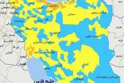 رنگ‌بندی شهر‌های قرمز، نارنجی و زرد و آبی کرونا در نوروز ۱۴۰۰