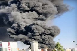 آتش سوزی انبار پالت شرکت بهنوش به علت گرمای زیاد