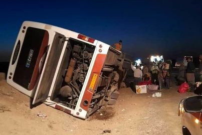 حادثه اتوبوسی با ۲۵ مصدوم در قم