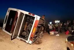 حادثه اتوبوسی با ۲۵ مصدوم در قم