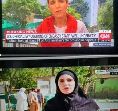 تغییر پوشش خبرنگار CNN بعد از تسلط طالبان