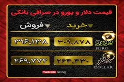 دلار و یورو در صرافی ملی چند؟