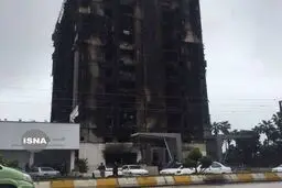 برج چالوس پس از آتش‌سوزی کامل +عکس