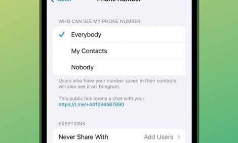 چگونه در تلگرام لینک ارتباطی برای شماره موبایل بسازیم؟