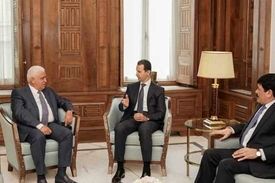 دیدار رئیس الحشد الشعبی با بشار اسد