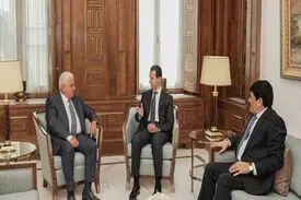 دیدار رئیس الحشد الشعبی با بشار اسد