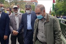حضور رییس سازمان انرژی اتمی ایران در راهپیمایی روز قدس در تهران