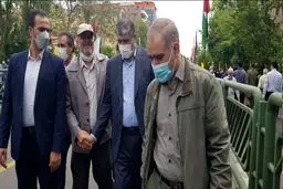 حضور رییس سازمان انرژی اتمی ایران در راهپیمایی روز قدس در تهران
