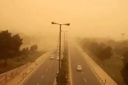 خیزش گردوخاک و باد در بعضی از شهرها