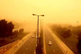 خیزش گردوخاک و باد در بعضی از شهرها