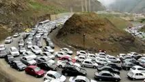 ترافیک در جاده چالوس سنگین است