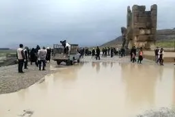 «تخت جمشید» بعد از فروکش کردن سیلاب + عکس