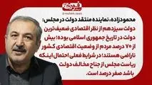 محمودزاده، نماینده منتقد دولت در مجلس: دولت سیزدهم از نظر اقتصادی ضعیف‌ترین دولت در تاریخ جمهوری اسلامی بوده./ بیش از ۷۰ درصد مردم از وضعیت اقتصادی کشور ناراضی هستند. /در شرایط فعلی احتمال اینکه ریاست مجلس از جناح مخالف دولت باشد صفر درصد است. / ایجاد یک 