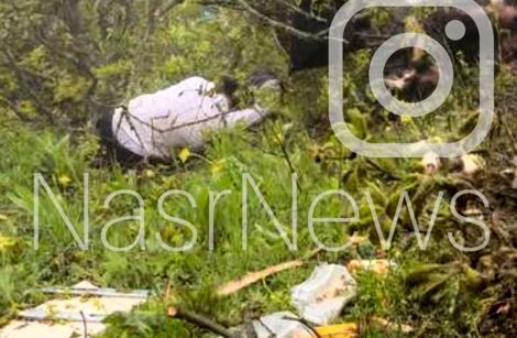 اولین تصویر از پیکر جانباختگان حادثه سقوط بالگرد حامل رئیس‌جمهور