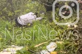اولین تصویر از پیکر جانباختگان حادثه سقوط بالگرد حامل رئیس‌جمهور