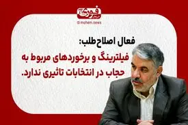فعال اصلاح‌طلب: فیلترینگ و برخوردهای مربوط به حجاب در انتخابات تاثیری ندارد