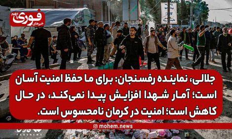 نماینده رفسنجان و انار: احتمال حمله تروریستی به ذهن مسئولین نیامده و گرنه برای ما حفظ امنیت آسان است. /آمار شهدا افزایش پیدا نمی‌کند، کاهش پیدا می‌کند./ امنیت در کرمان نامحسوس است.