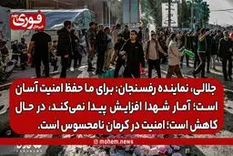 نماینده رفسنجان و انار: احتمال حمله تروریستی به ذهن مسئولین نیامده و گرنه برای ما حفظ امنیت آسان است. /آمار شهدا افزایش پیدا نمی‌کند، کاهش پیدا می‌کند./ امنیت در کرمان نامحسوس است.