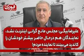 علیرضا‌بیگی: مجلس مانع گرانی اینترنت نشد، نمایندگان هم در‌حال حاضر بیشتر خودشان را کاندید می‌بینند تا نماینده مردم!