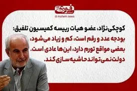 عضو هیات رییسه کمیسیون تلفیق: بودجه عدد و رقم است، کم و زیاد می‌شود، بعضی مواقع تورم دارد، این‌ها عادی است.