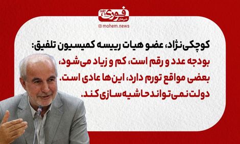 عضو هیات رییسه کمیسیون تلفیق: بودجه عدد و رقم است، کم و زیاد می‌شود، بعضی مواقع تورم دارد، این‌ها عادی است.