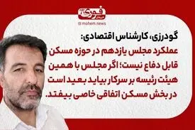 گودرزی، کارشناس اقتصادی: عملکرد مجلس یازدهم در حوزه مسکن قابل دفاع نیست /اگر مجلس با همین افراد و همین هیئت رئیسه بر‌ سرکار بیاید بعید است در بخش مسکن اتفاقی خاصی بیفتد.