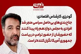 گودرزی، کارشناس اقتصادی: جناح‌بندی‌های بی‌حاصل سیاسی منجر شد افرادی به مجلس دوازدهم راه پیدا کنند که حضورشان از حضور ترامپ در ریاست‌جمهوری آمریکا نگران‌کننده‌تر است.